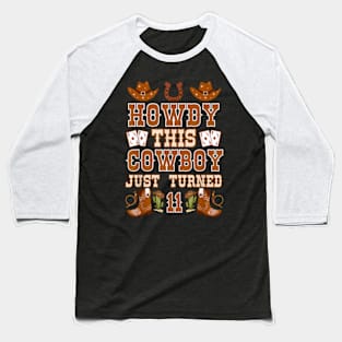 11year Birthday Cowboy Western 11Years Old boy 11th Birthday Baseball T-Shirt